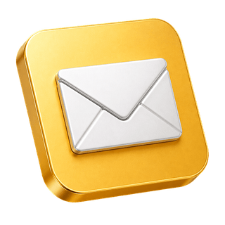 3D envelope icon used as a decorative element on the contact us page
