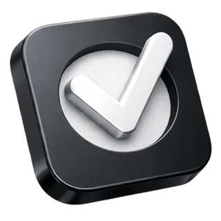 3D approval checkmark icon on the Futuristic Vestix about page